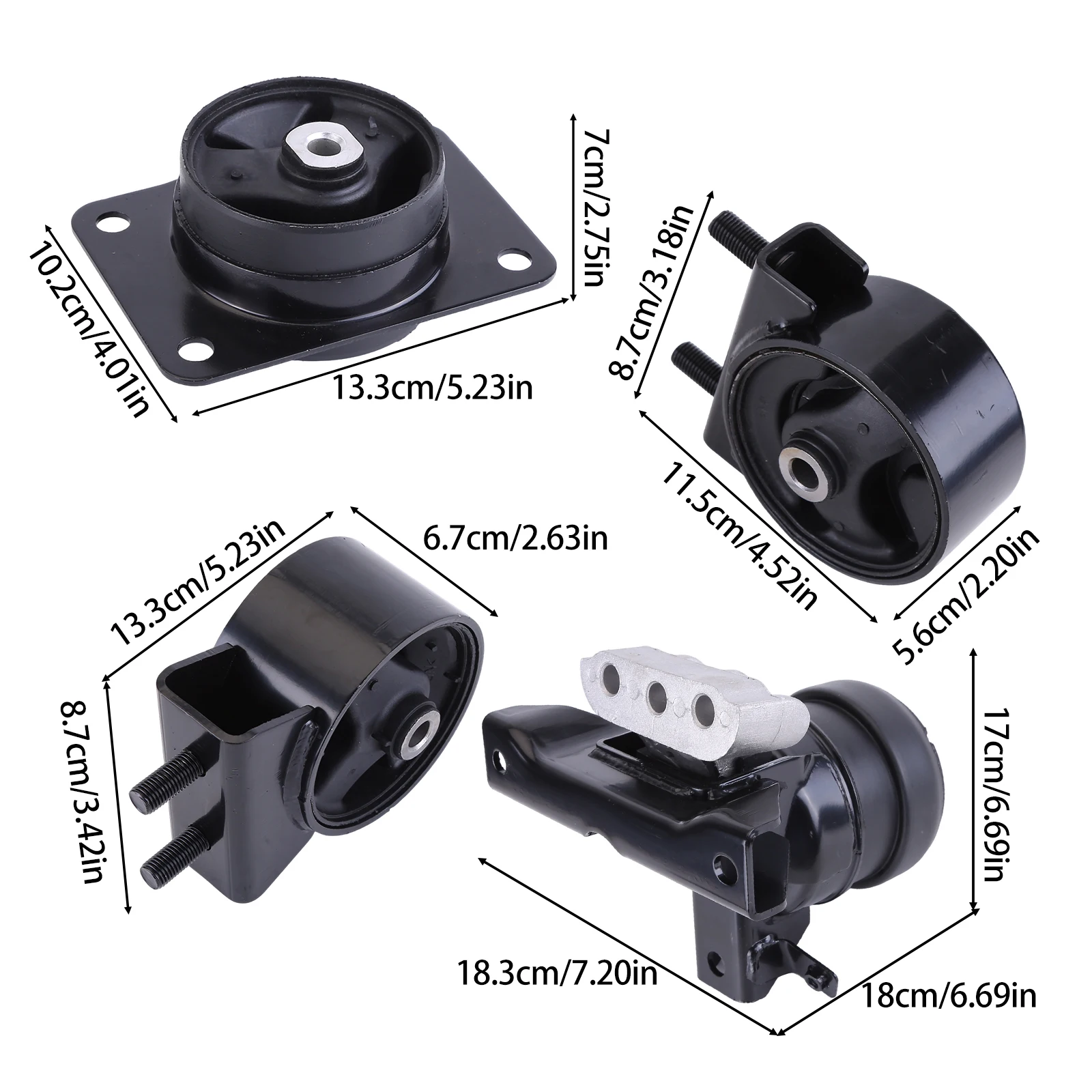 4pcs Engine Motor Mount Kit, Part Numbers: 1171080J00, 1172080J00, 1161054L11, 1162080J00, Compatible with SX4 (2010-2013) AUTO