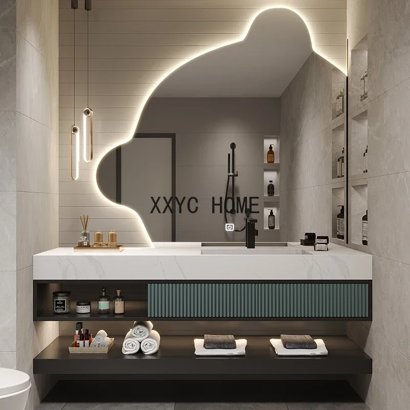 

Весь умывальник Шкаф для ванной комнаты Комбинированный светильник Роскошная ванная комната Интернет-умывальник знаменитостей Умный зеркальный шкаф