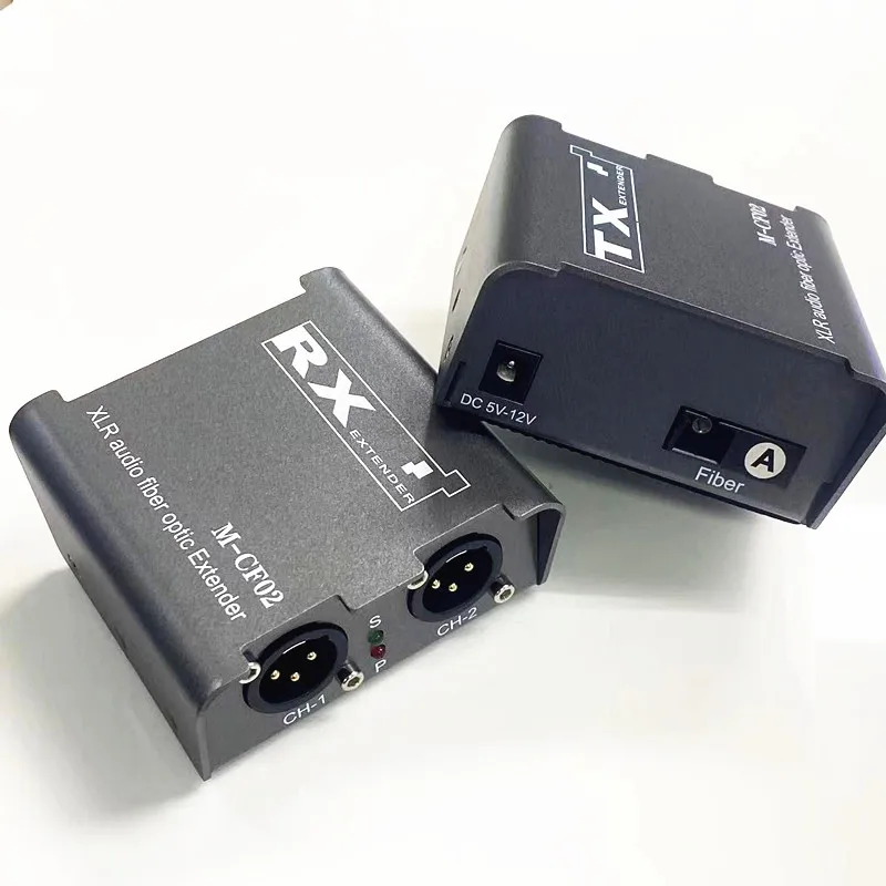 2 Way XLR Audio Fiber Optical Extender Transceiver over SC Fiber Optical cable up to 20km 2 CH XLR Balanced Audio Fiber Extender