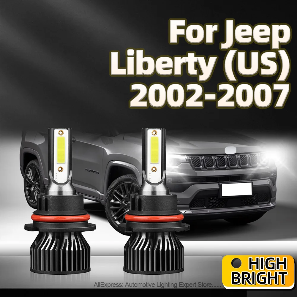 2Pcs LED Car Light 9007 HiLo Headlight 25000Lm Bulbs 6000K with Cooling Fan For Jeep Liberty(US) 2002 2003 2004 2005 2006 2007