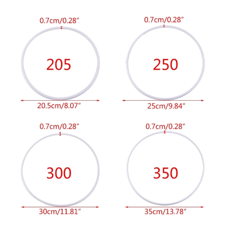 DIY Crafting Hoop ห่วงพลาสติก 50-350 มม.สำหรับตกแต่งบ้านงานแต่งงานเสื้อผ้าทำ Dropsale