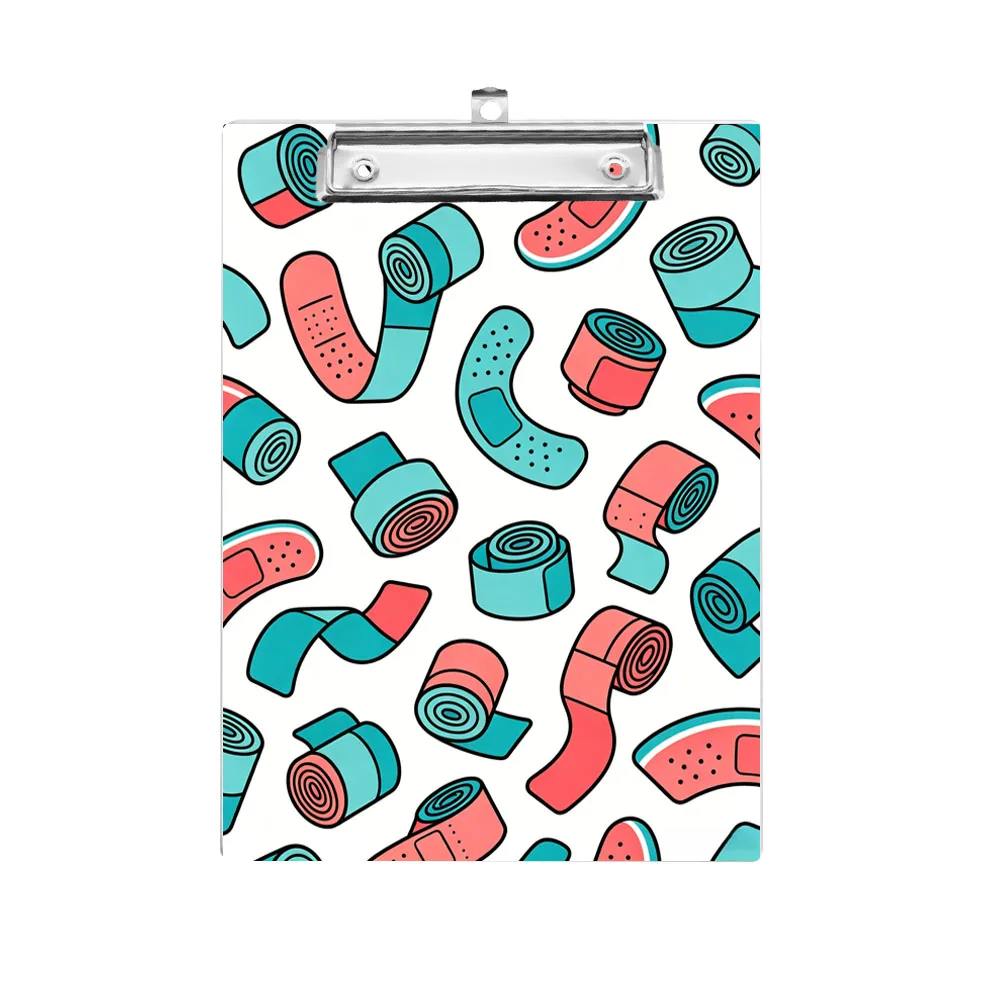 

1pc A4 sized medical themed clip on writing board with double-sided printed patterns for office and study supplies