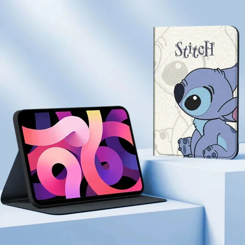 

Cartoon Stitch Case For 22 10th Generation 7th 8th 9th 10.2in Cover Mini 5 6 Trifold Stand Case for 2024 Air Pro 11in 13in Case