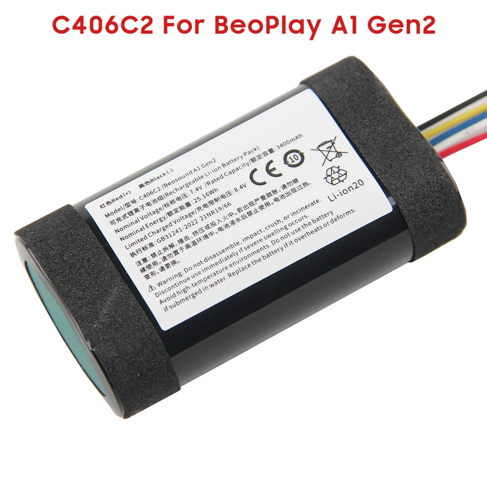 Battery C129D1 C129D3 For B&O Beoplay P6 A1 Bluetooth Speaker Batteries C406C2 For BeoPlay A1Gen2 3400mAh
