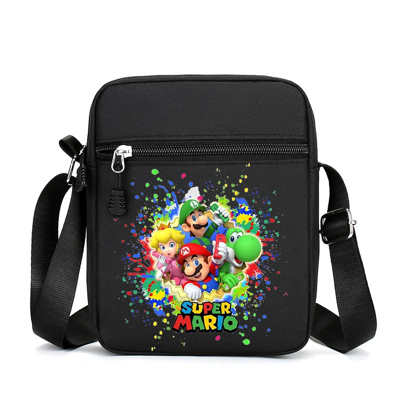 New Super Marios Shoulder Bag Boy Girl Anime Cartoon Cute Crossbody Bag Outdoor Sports Leisure Large Capacity Canvas Square Bag