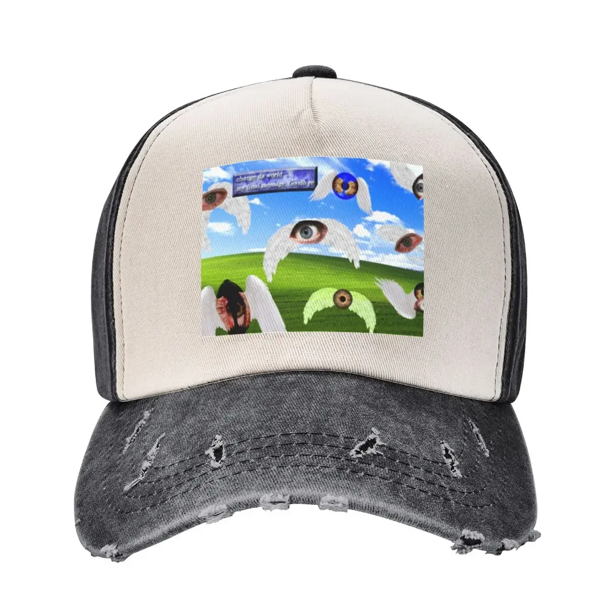 

Dreamcore/Weirdcore eyes with wings Baseball Cap men's big size hat sun caps Bobble Hat cute Trucker Hats For Men Women's