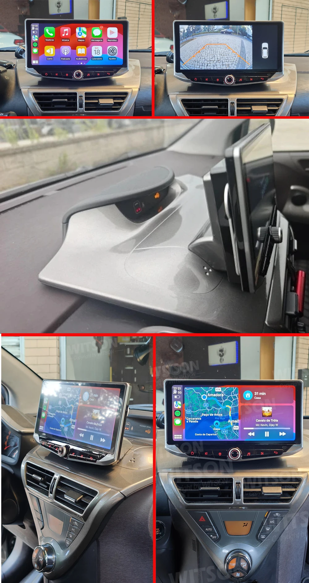 CarPlay Android Car Radio Physical Button For Toyota IQ 2008-2016