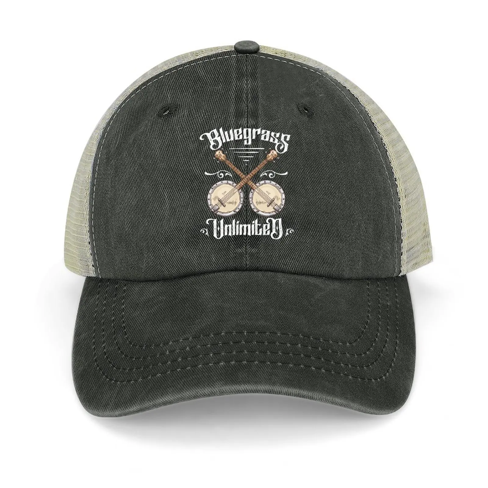 

Bluegrass Unlimited Vintage Bluegrass Banjos Baseball Cap Hood Luxury Hat foam party Hat Women's Beach Men's