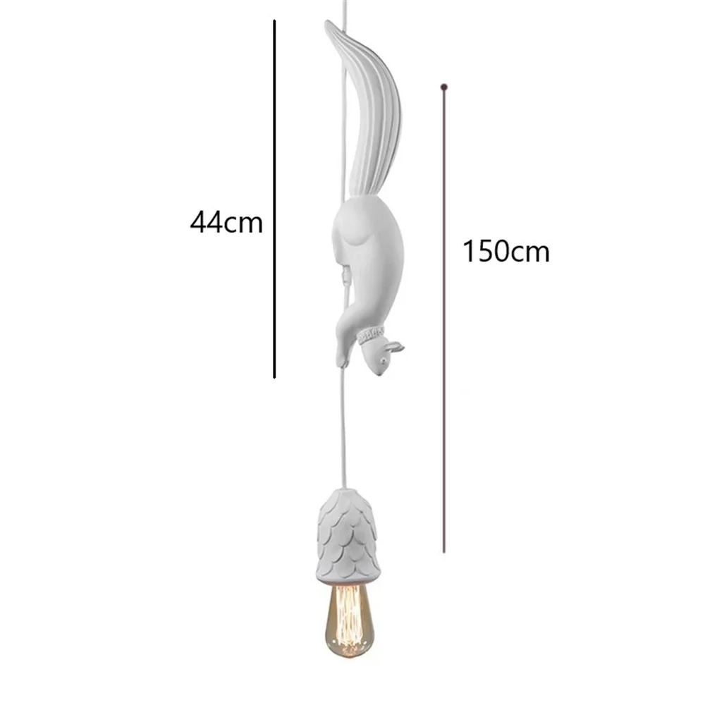 Imagem -06 - Lâmpada Suspensa de Forma Esquilo Resina Nórdica Animal Pendant Light Led Indoor Decor Lâmpada Suspensa para Sala de Jantar Sala de Estar Crianças