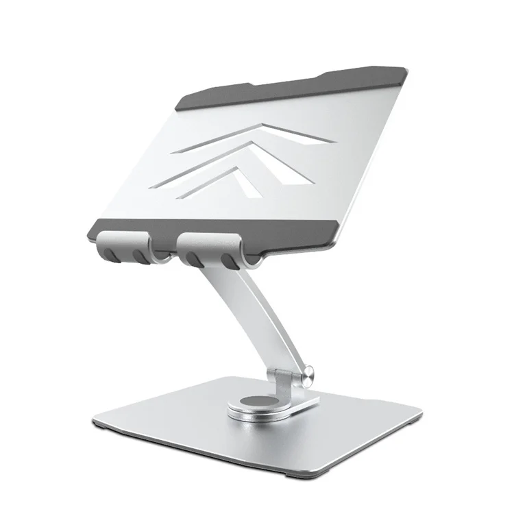 360 Swivel Metal Cooling Tablet Stand Angle Adjustable Foldable Riser For 12.9 Inch Tablet