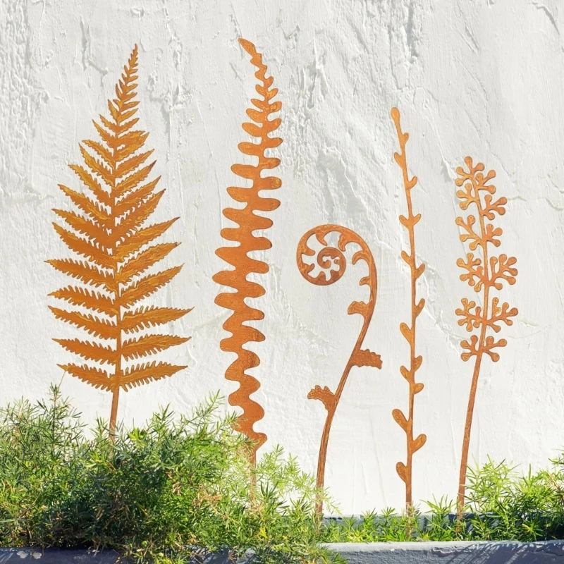 5PCS Decorative Ground Stake For Potted Fern Outdoor Flowerbed Lawns Landscape