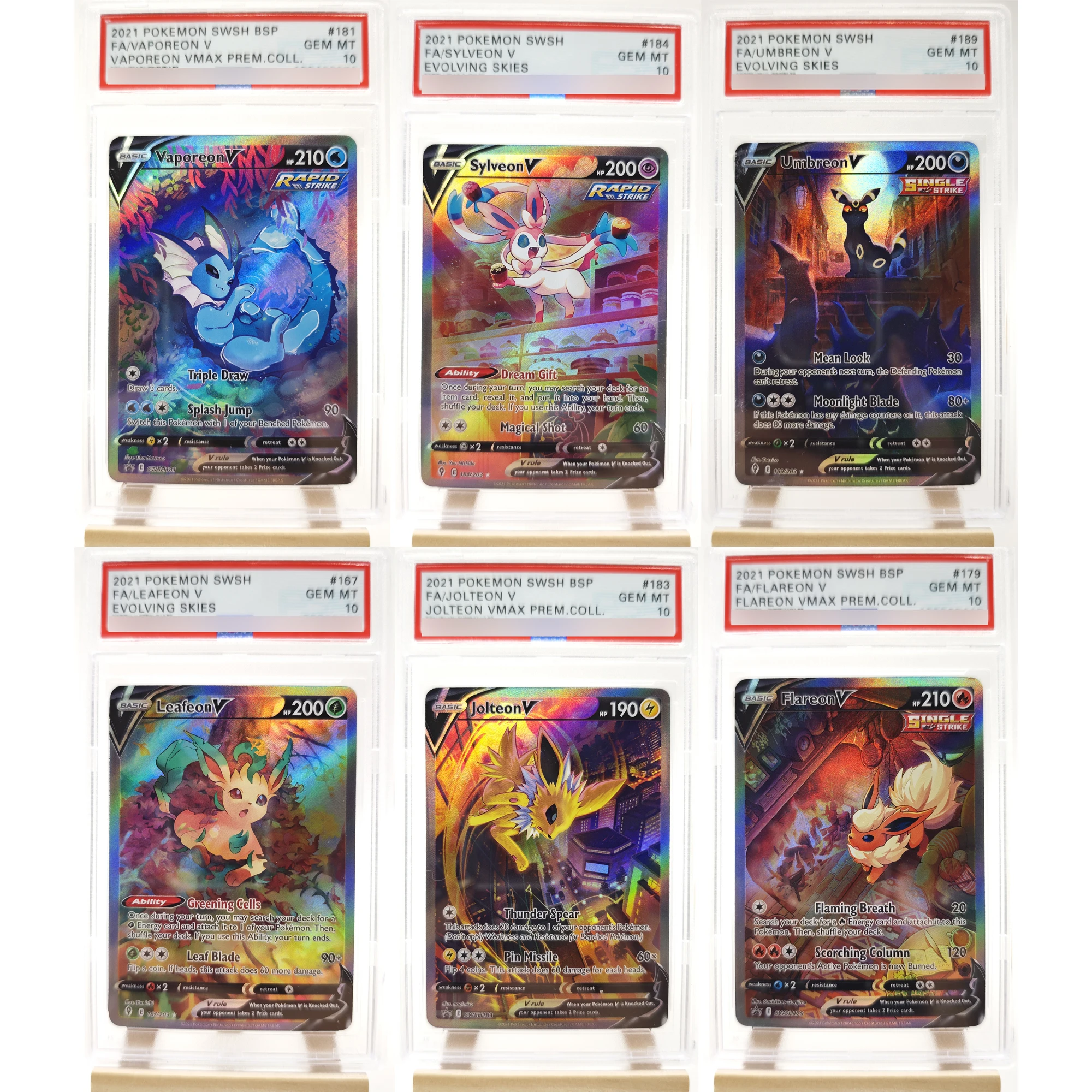 

Diy PTCG English Eevee Umbreon Sylveon Vaporeon Flareon Rating Card Jolteon Copy Version Classic Anime Collection Card Gift Toy