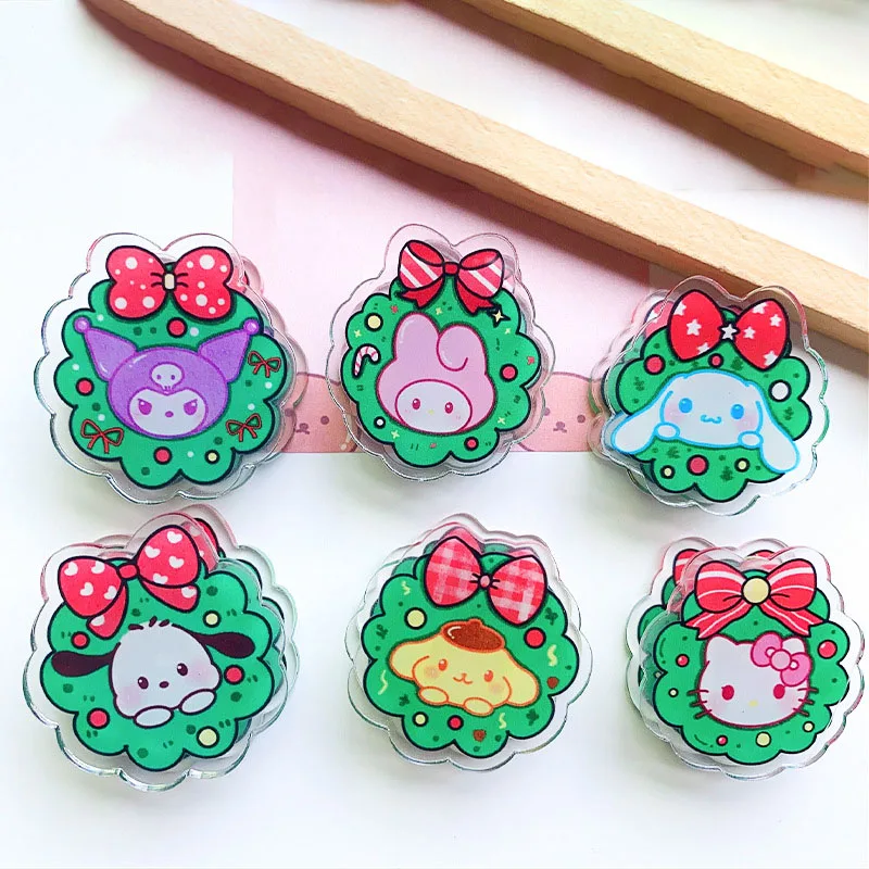 Kawali Sanrio Hello kitty Kuromi My Melody Cinnamoroll Pochacco Pompompurin Double Side Clip Book Clip Cute Girl Christmas Gift