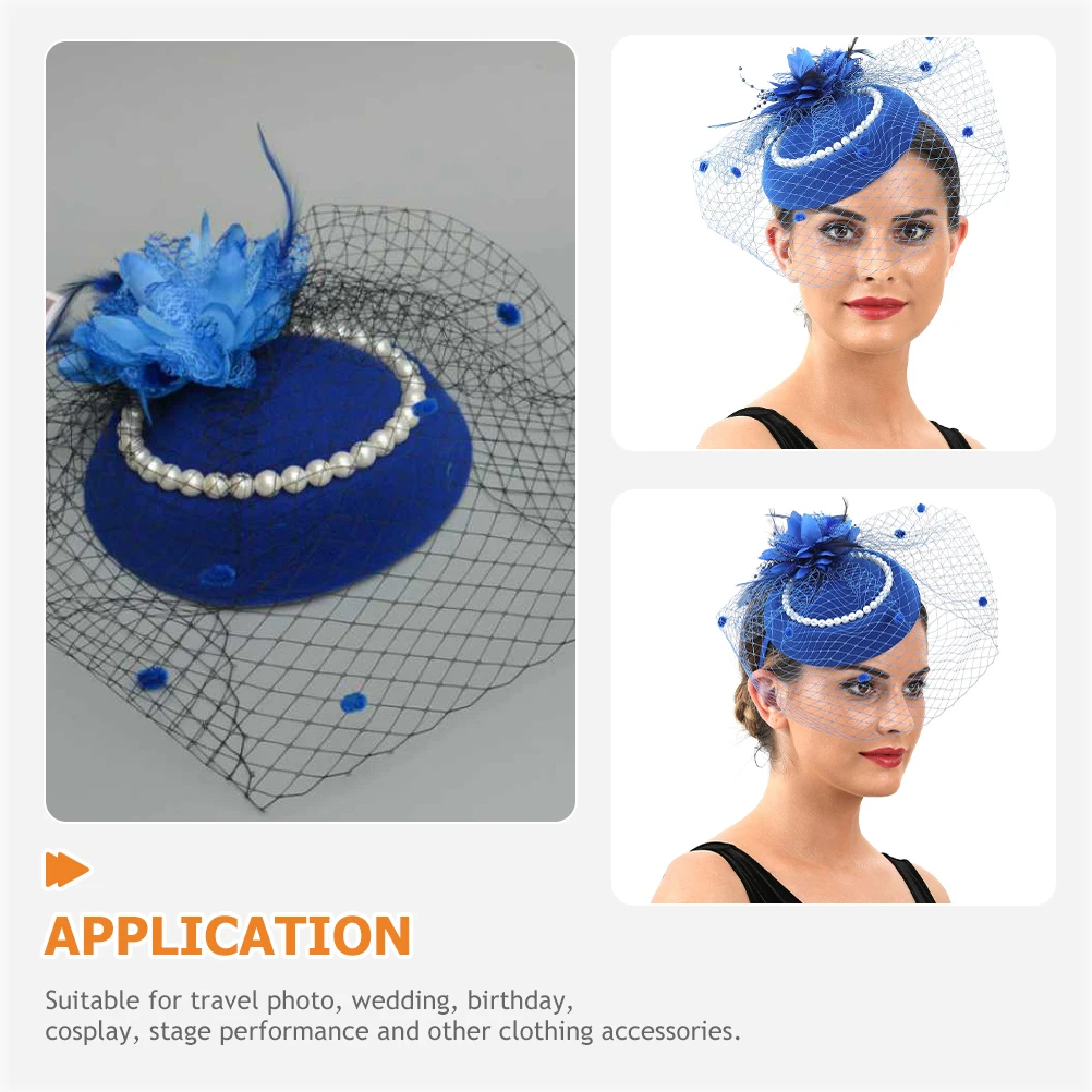 

Pearl Headdress Lace-fascinator-hat for Women Hair Clips Headbands Fascinators Headwear Brides Ladies Hats Wedding Decoration
