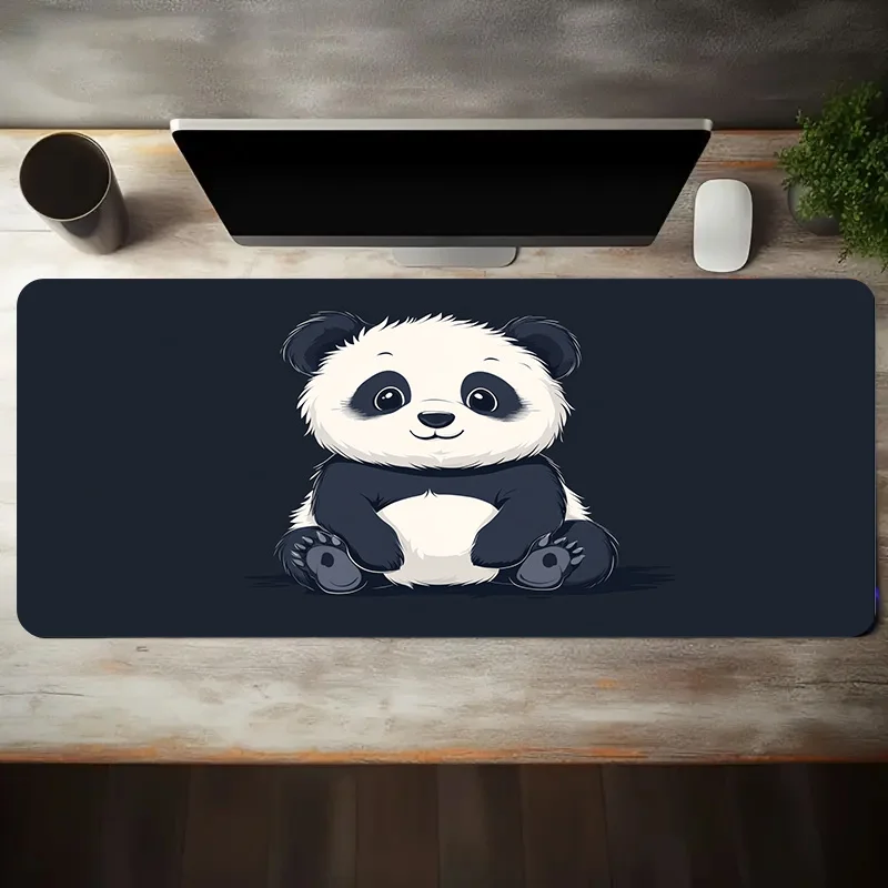Cute Panda Cartoon Large Mouse Pad Non-Slip Rubber Base Desk Mat for Gaming Office Setup