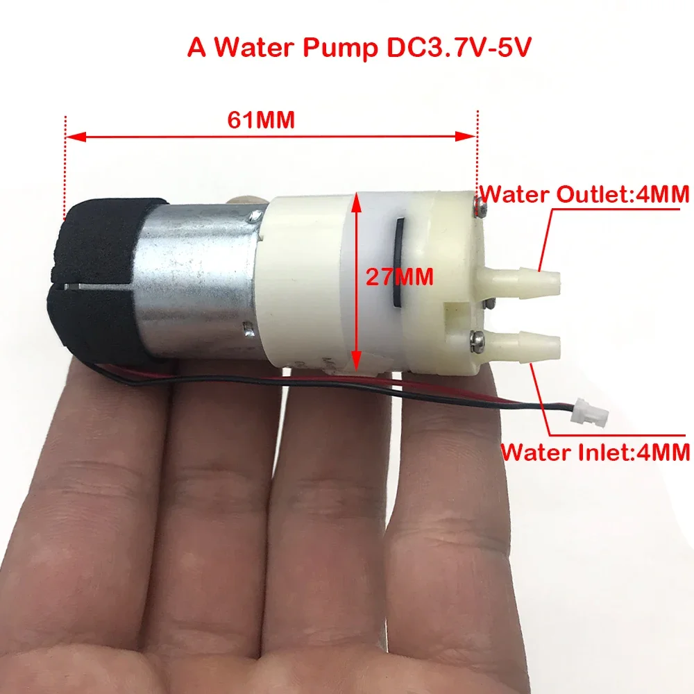 1PCS Micro 370 Water Pump DC 3.7V 5V 7.4V 12V Diaphragm Self-priming Pump 750ML/Min Electric Carbon brush Water Pump