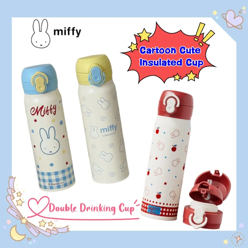 

Miffy high-value creative simple double-drink thermos cup student cartoon cute portable accompanying stainless steel water cup