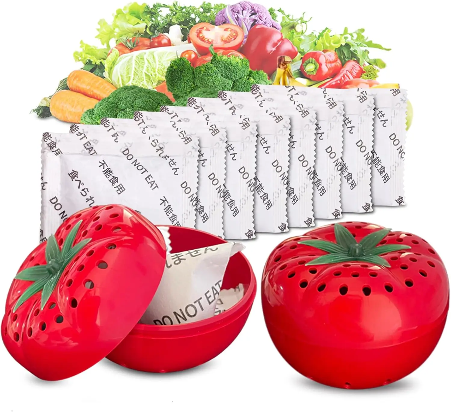 

Produce Freshness Preserver Saver Kit- Keep Fruits and Vegetables Fresh Longer, Ethylene Gas and Odor Absorber in Refrigerator (