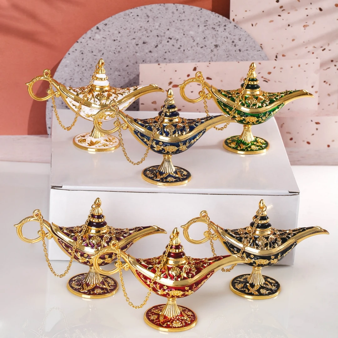 Aladdin Lamp Decoration European Vintage Home Decoration Russian Wishing Lamp Metal Decoration Crafts