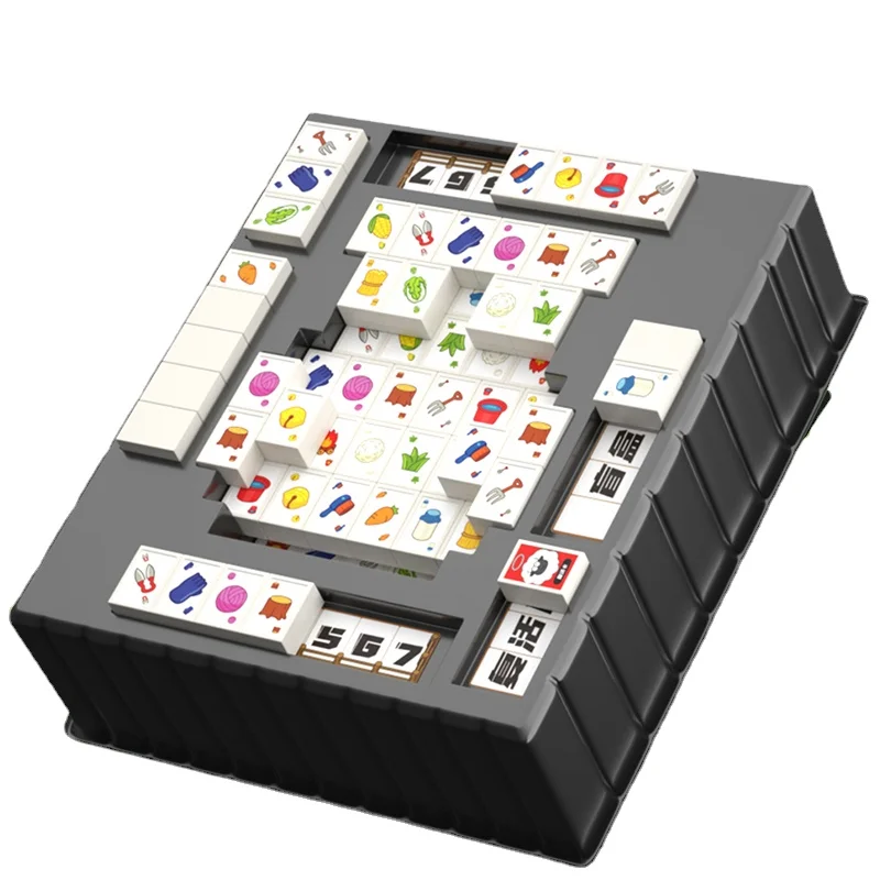 

Mahjong Children's Educational Card Three-Dimensional Building Blocks Truly Restore Boys Board Game