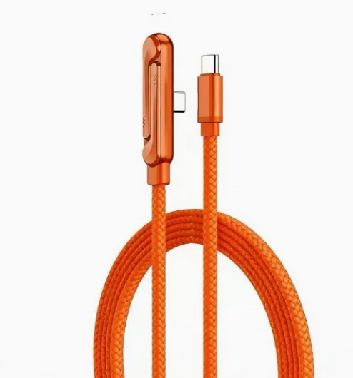 240W Typ-C zu Typ-C Kabel, Winkel-Ladekabel, faltbarer Ständer, Handyhalter für iPhone 17/16/15, für Samsung Ladegerät