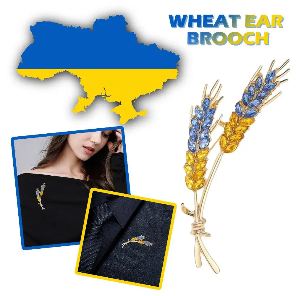 NEW Rhinestone Wheat Ear Brooches for Women Unisex Enamel Wheat Plant Pins Banquet Party Backpack Gifts Jewelry Accessories