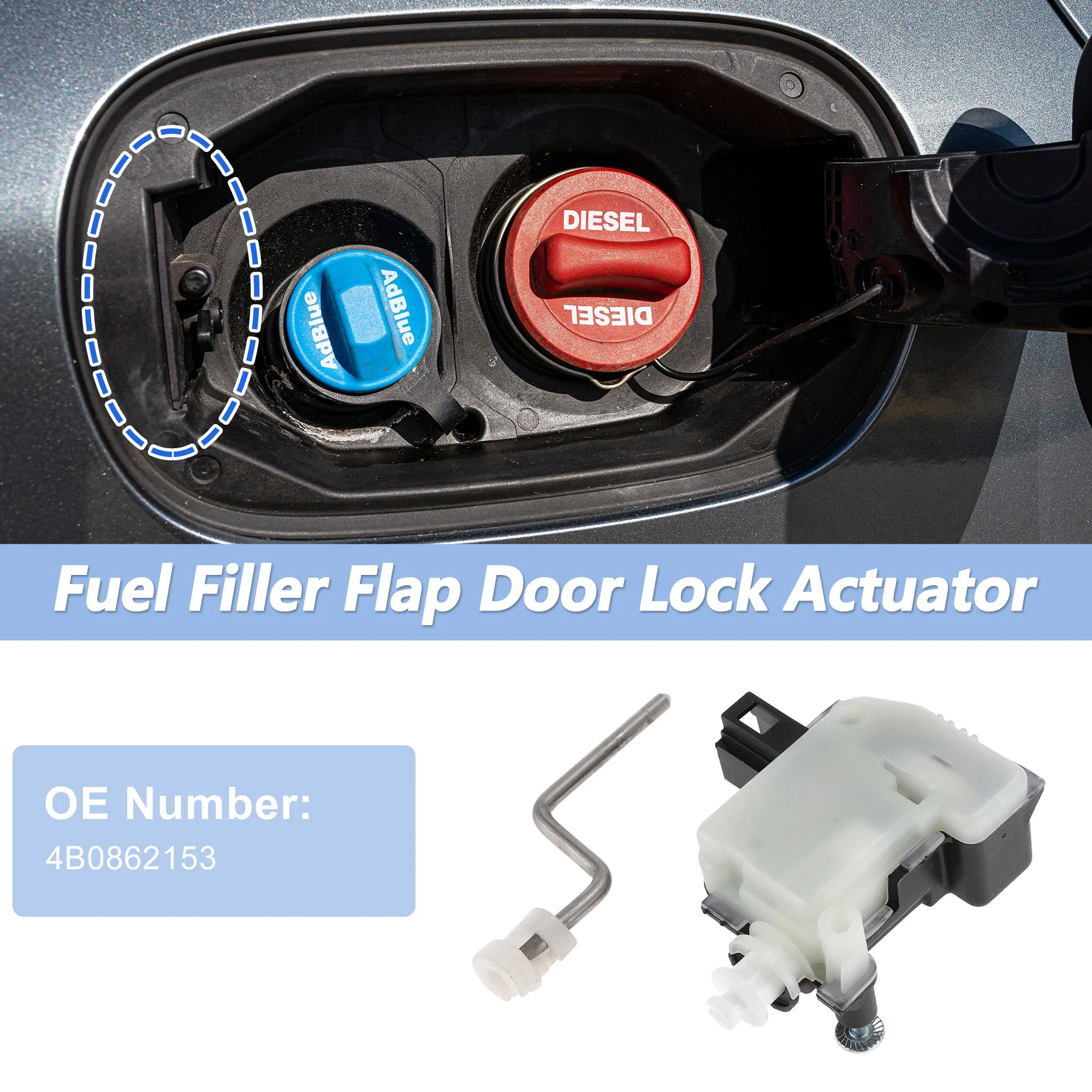 

UXCELL No.4B0862153 Fuel Filler Flap Door Latch Lock Actuator Motor for Audi A3 04-12