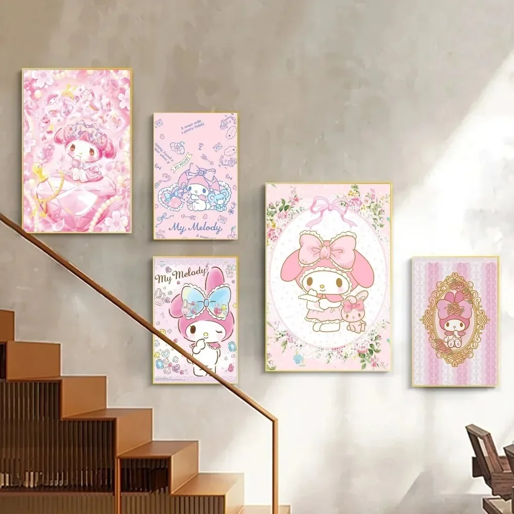 1pc Anime Sanrio My Melody Poster Wall Art Home Decor Room Decor Digital Painting Living Room Restaurant Kitchen Art