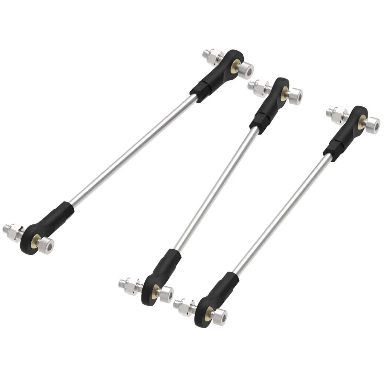5pcs M2/M2.5/M3 Stainless Steel Push Rod L25/30/35/40/42/45/50/55/60/65/75/85/95/100mm Servo Linkage for RC Airplane/Boat