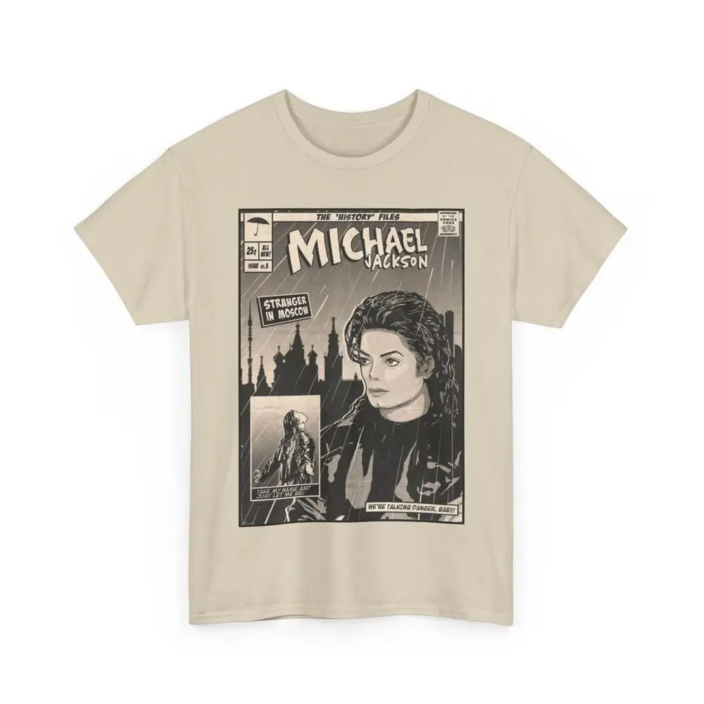 Michael Jackson Comic T Shirt Stranger In Moscow Unisex Heavy Cotton Tee