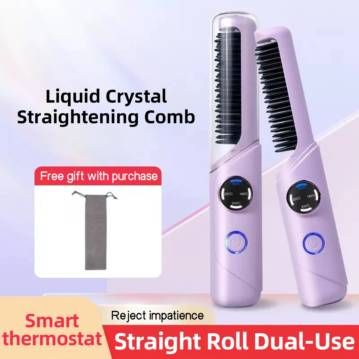 

Electric Lcd Screen Hair Straightener Negative Ion Hair Care USB Wireless Portable Hair Straightening and Conditioning Tool