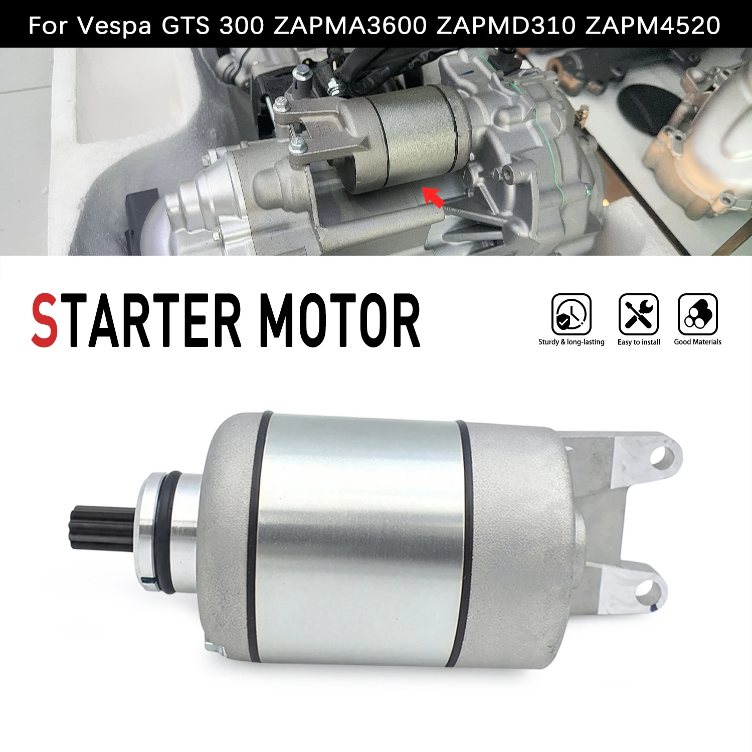 Starter Motor For Vespa Primavera 125 150 LX 150 LX 125 GTV 300ie 125ie Super 946 125 1A011611R Motorcycle