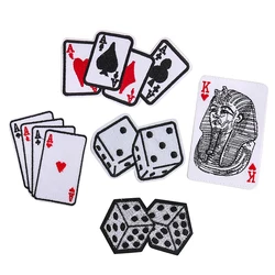 2PCS Personality Poker Patch Custom Iron on Transfers for Clothing Pharaoh Dice DIY Apparel Sewing Supplies Decoration Stickers