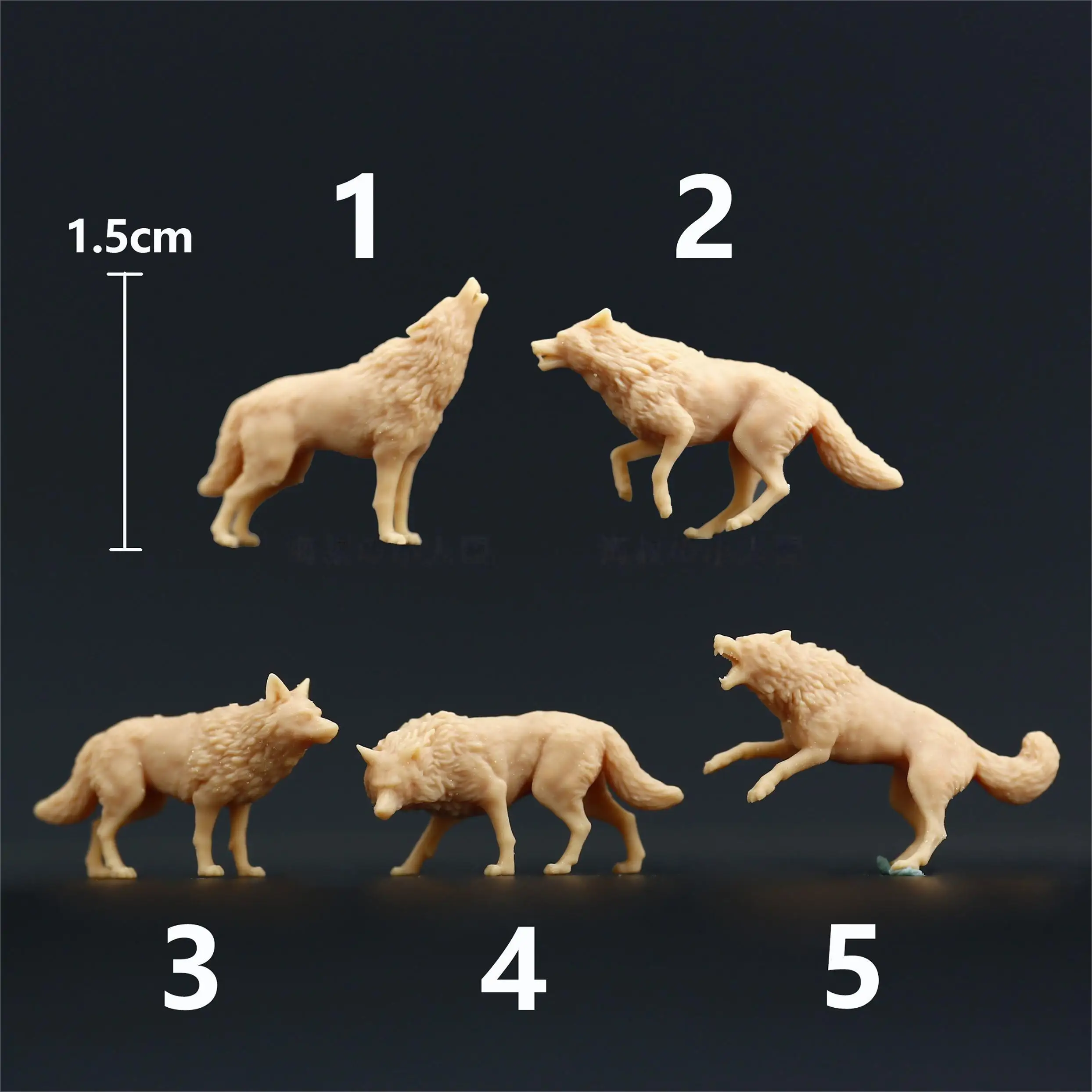 1/87 1/64 1/43  Coyote Wolf Miniature Figure Model Props Creative Photography Display Collection Decoration