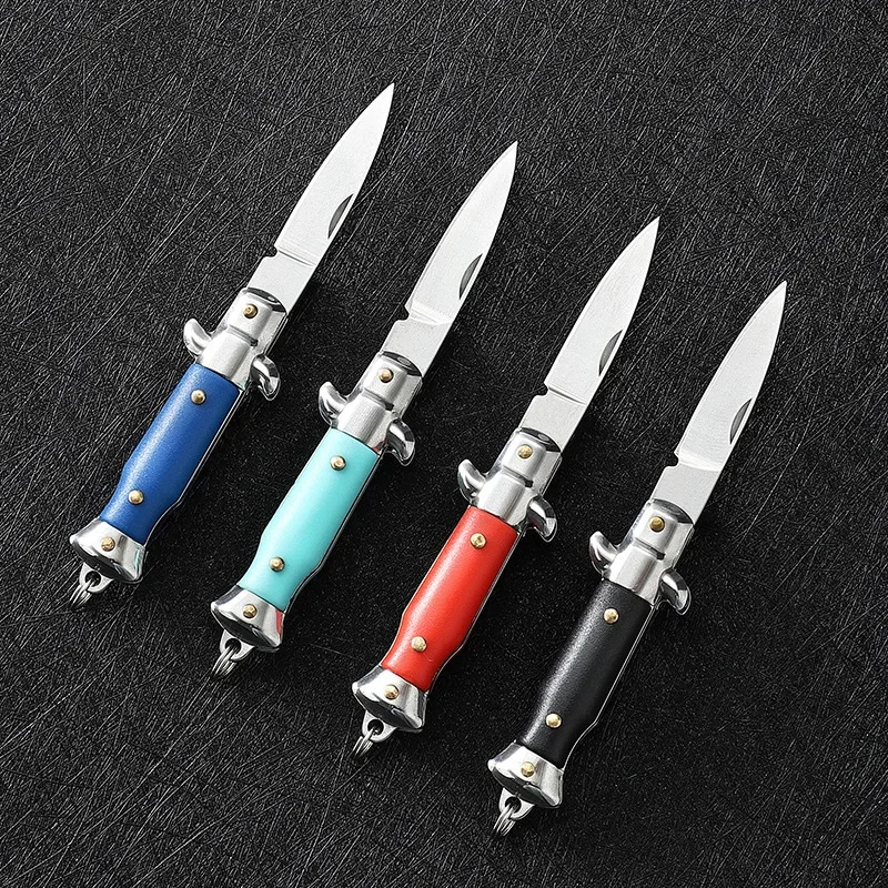 Mini portátil dobrável faca de bolso multifuncional edc chaveiro pingente acampamento ao ar livre sobrevivência lâmina cortador abridor ferramenta desembalagem