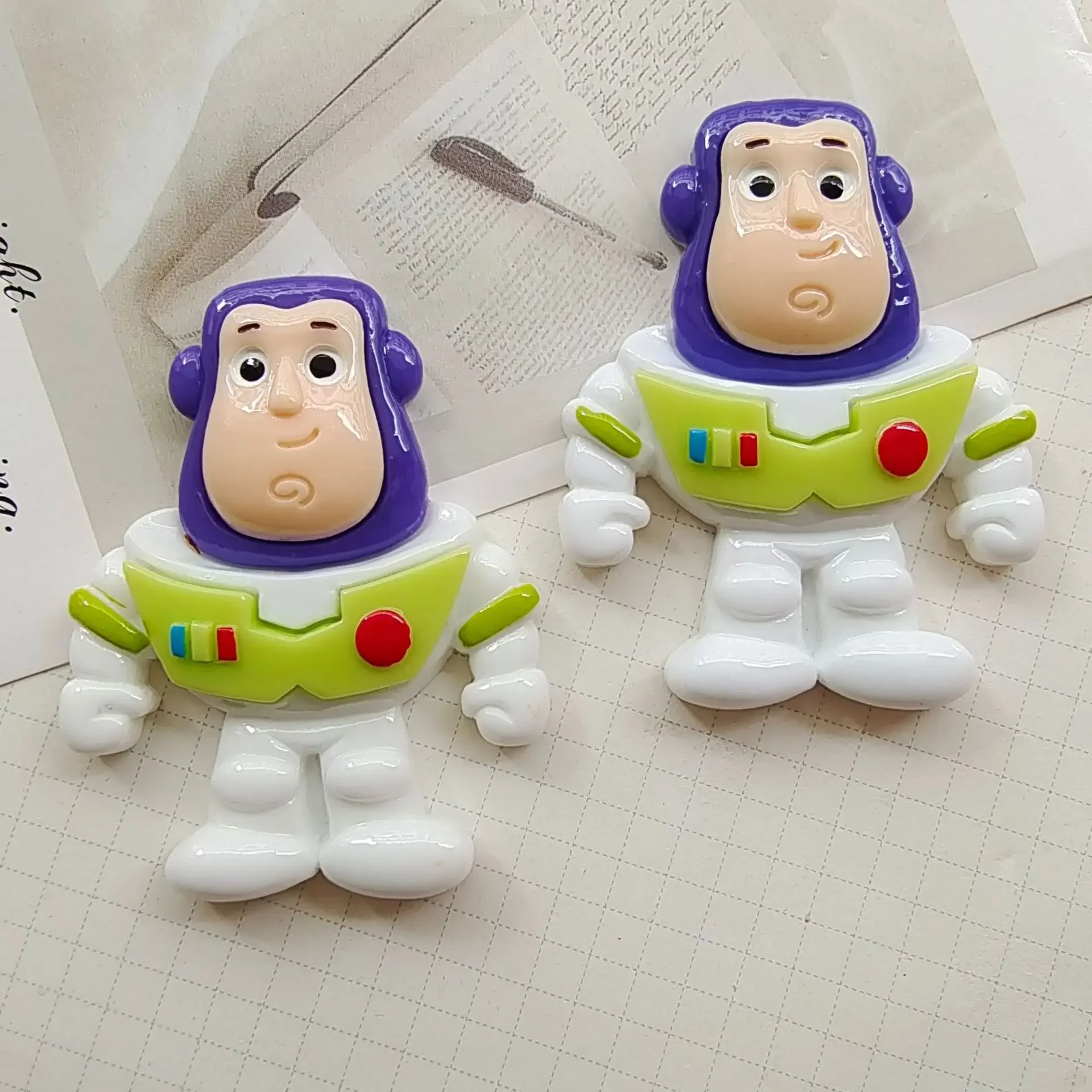 2pcs cute buzz lightyear cartoon resin flatback diy jewelry accessories crafts materials