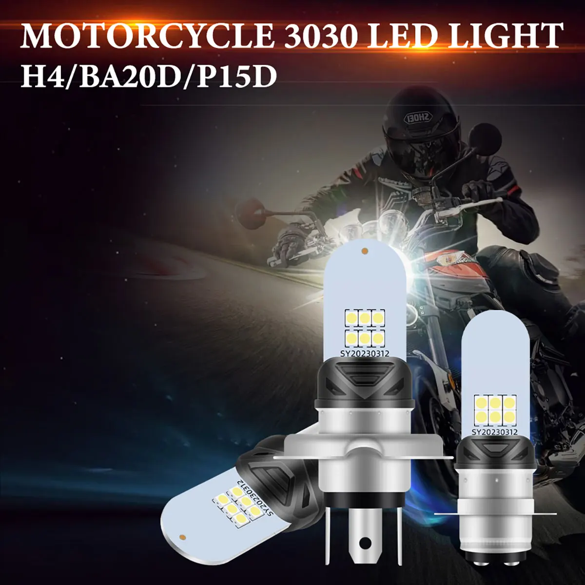 P15D H6 BA20D Led Fog Lights Bulbs Motorcycle Spotlights H4 Headlight 6000K White 6SMD Motor Hi Low Beams Daytime Running Light