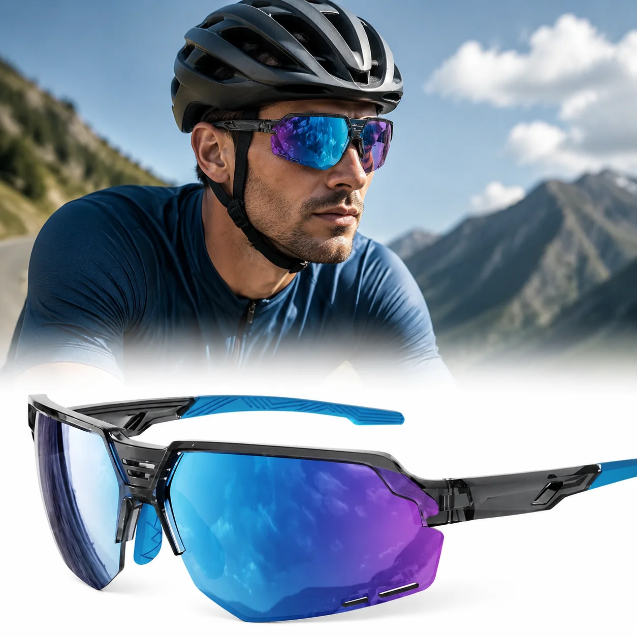 Unisex TR90 Sports Sunglasses Marathon Running Cycling UV Protection Windproof Outdoor Climbing Glasses