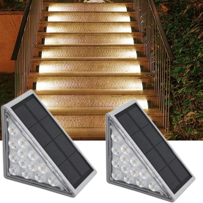 24LED Garden Yard Decoration Sunlight Outdoor Solar Stairs Lamp Waterproof Solar Powered Wall Outdoor Illuminate Lights