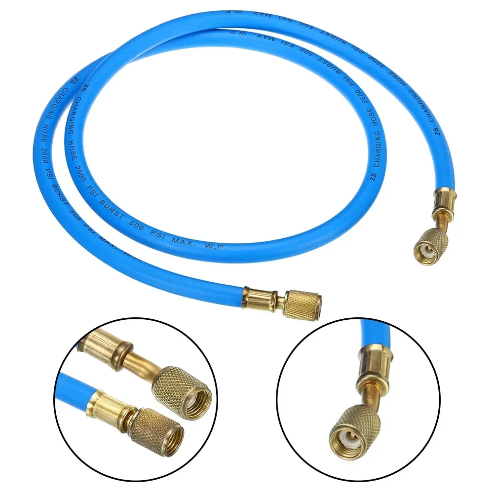 1/4 SAE Refrigerantion Charging Hose 3.9ft 500PSI HVAC Hose Air Conditioner Blue 11 Mm Hose Body Diameter Air Conditioner