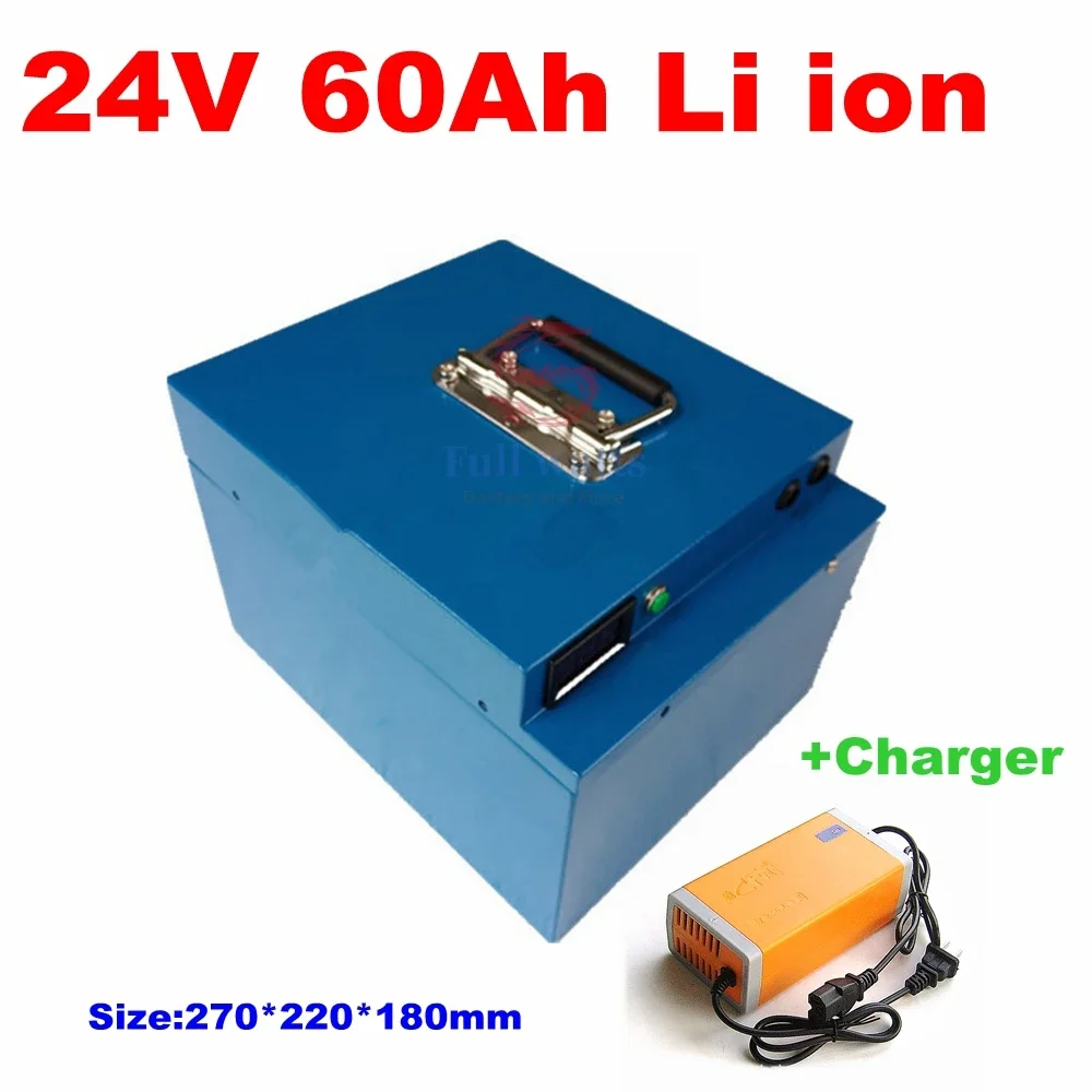 Li ion 2000W 24V lithium 60AH battery 24V 60AH bateria 7s BMS for sightseeing car Tractor Tricycle +5A fast Charger