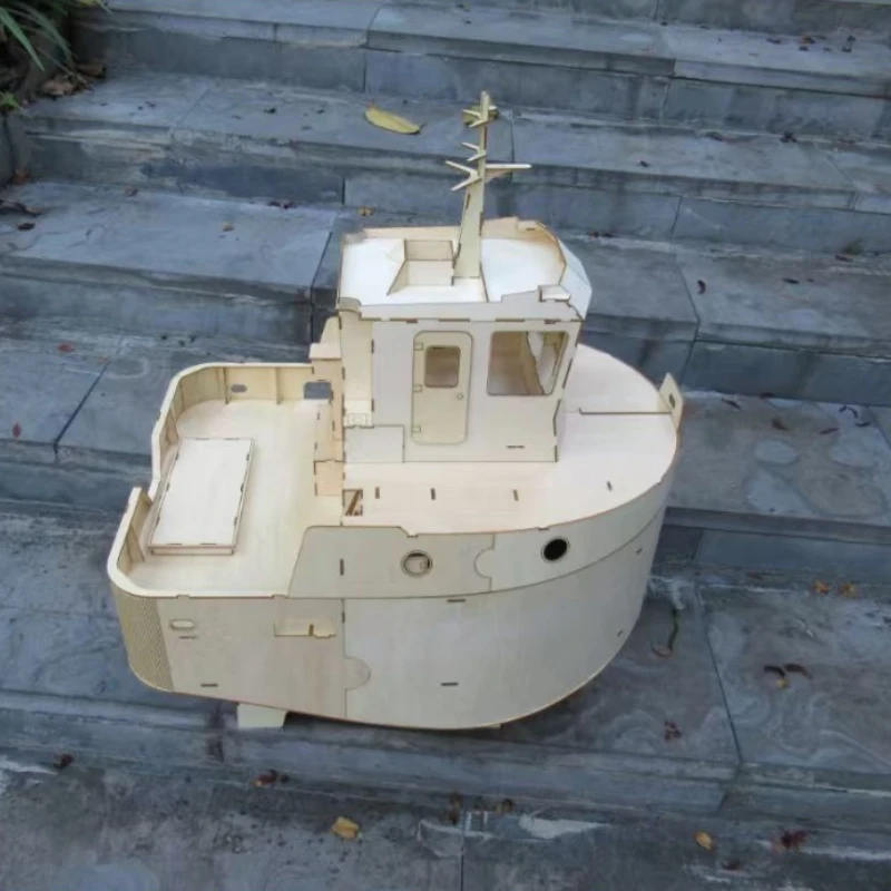 

RC Boat 54cm Remote Control LIAM Big Head Tugboat Wooden Simulation RC Boat Kit Adult Toy Model Gift