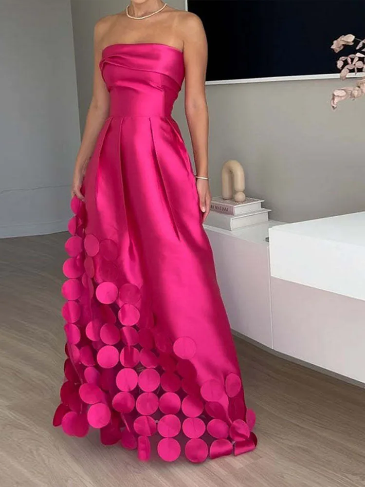 Backless Women Party Maxi Dresses 2024 Autumn Sleeveless Strapless Female Tube Long Dress A Line Floor Length Slim Lady Vestidos