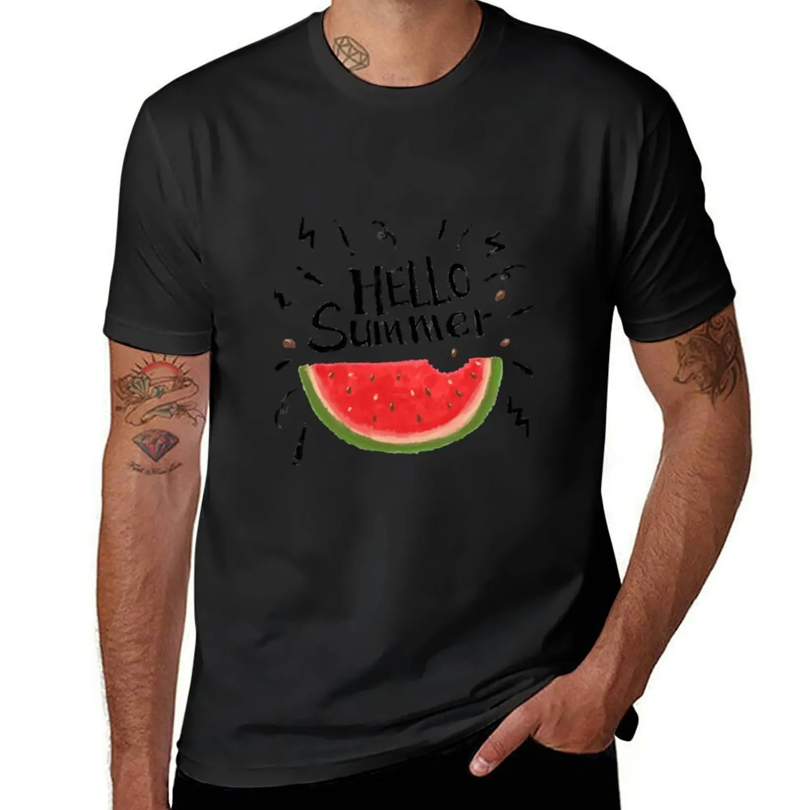 

Hello summer T-Shirt sweat plain big and tall t shirts for men