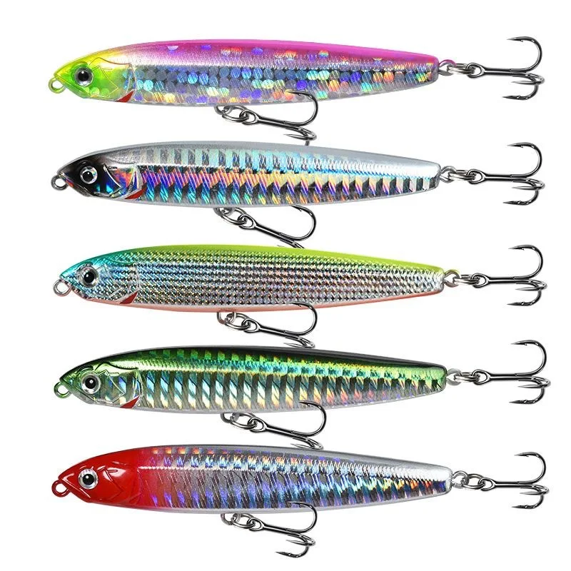 1 Stück sinkender Bleistiftköder, Weitwurf-Jigging-Köder, 8 cm, 10 g, Wackel- und Vibrationsköder, Angelköder, Hochseeangeln