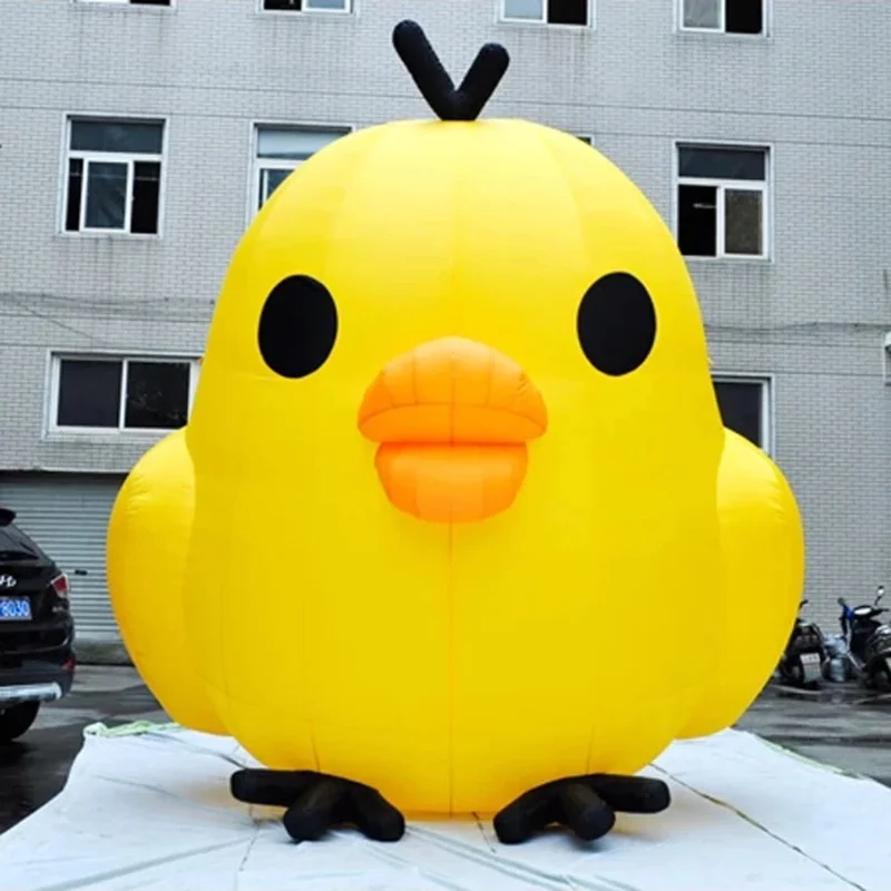 Advertising Inflatable Outdoor Inflatable Chicken for  Yellow Chick Cartoon Mascot Chubby Animal Balloon with Blower 3mh