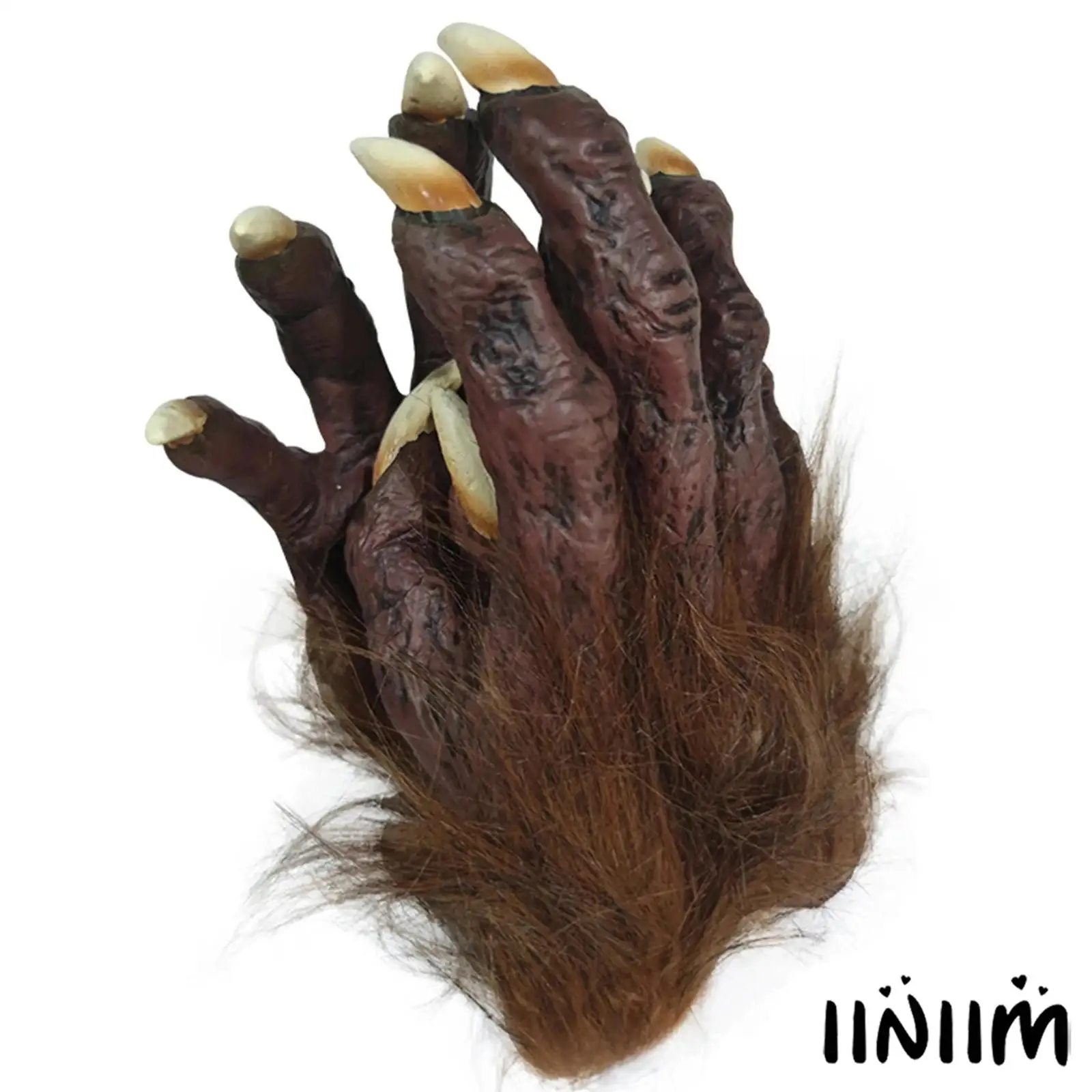 Dziecięce Dorosłe 1 Para Halloweenowe Straszne Rękawice Łapy Wilkołaka Rękawice na Ręce Gotyckie Cosplay Maskarada Pazury Rękawice Akcesoria do Odgrywania Ról