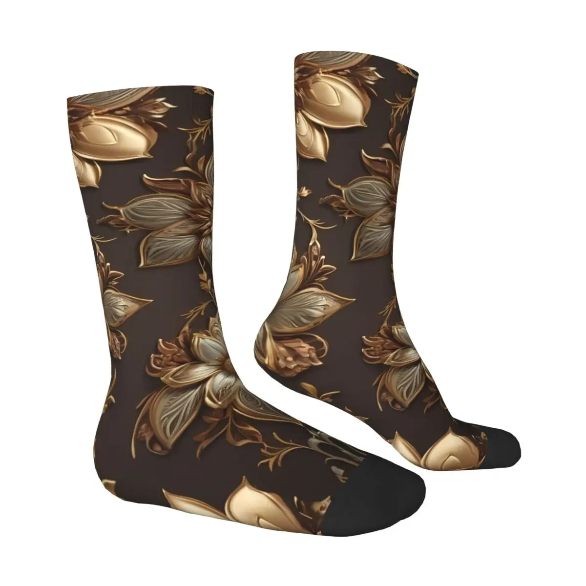 Glazed Design Sock Printed Man Polyester