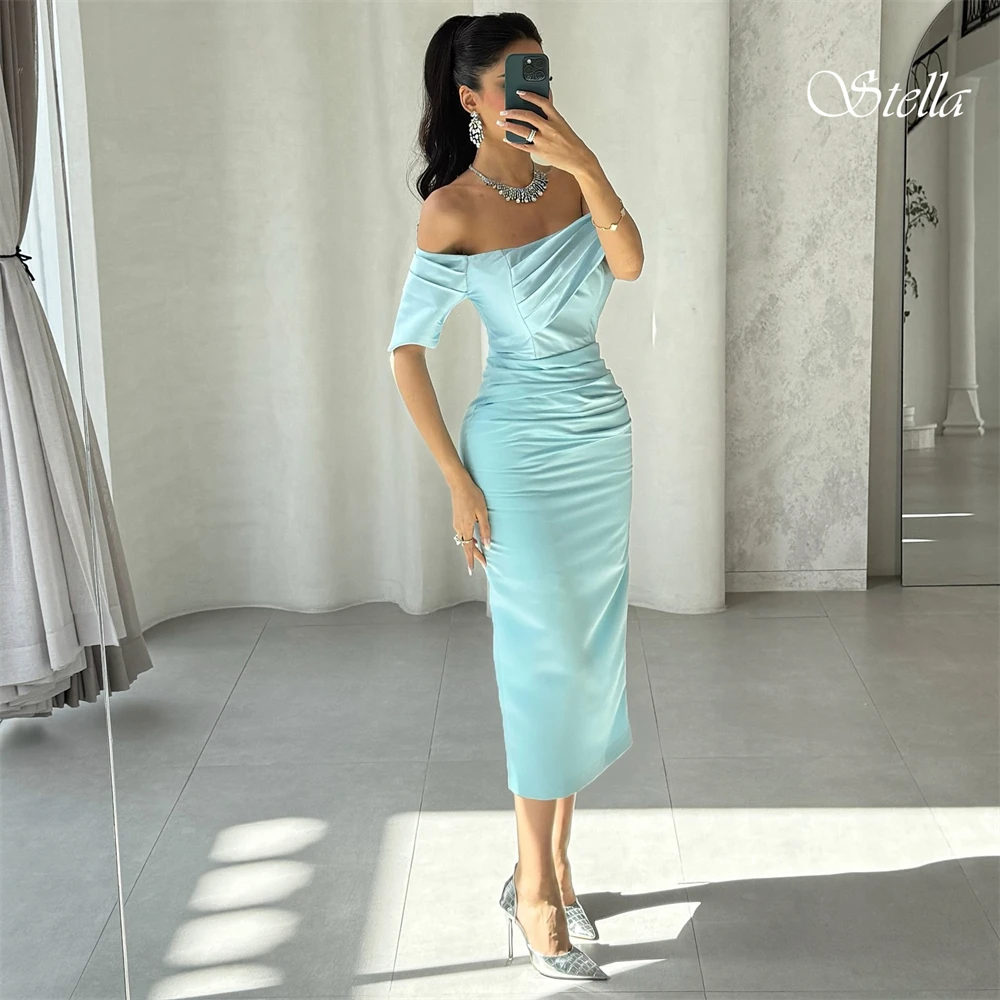 Robe de soirée personnalisée en Satin, épaules dénudées, sans manches, de haute qualité, robes de bal froncées de tempérament