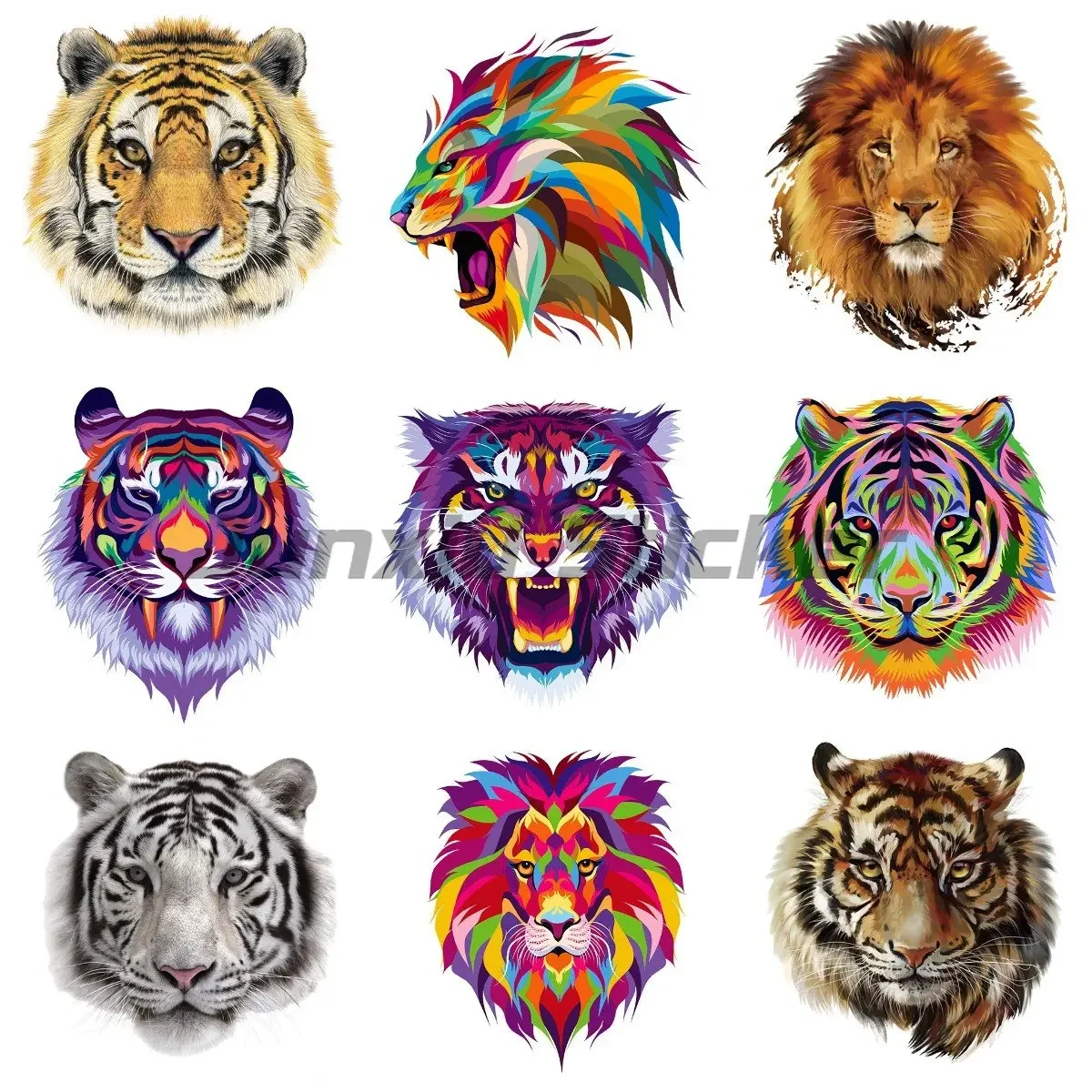 

Tiger Lion Colorful Animals Stickers Bumper Bicycle Decals Vinyl Sticker Motorcycle Accessories Sticker Car Window Decals Laptop